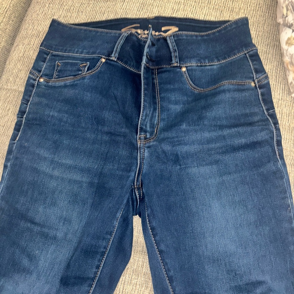 Seven7 Dark Blue Skinny Jeans - Picture 2 of 7